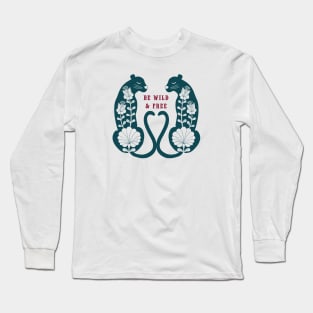 Be Wild & Free teal Long Sleeve T-Shirt